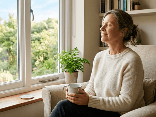 Person practicing a healthier hand-to-mouth replacement after quitting smoking