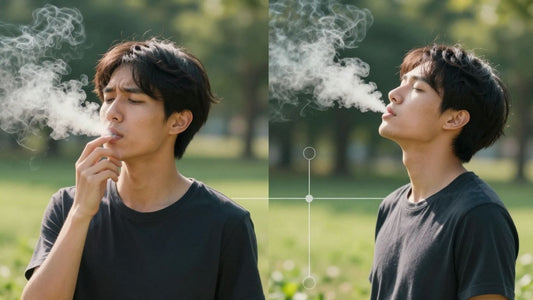 Person quitting smoking, transitioning from stressed to healthy.